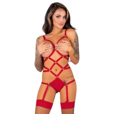 Lingerie Thiara Red: Set Sensuale e Misterioso per Donne Audaci